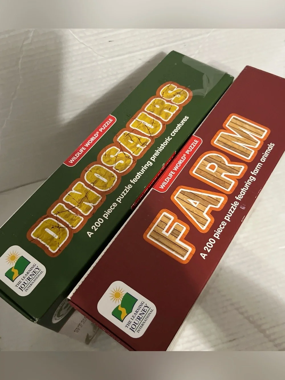 Dinosaur & Farm Puzzle Dinosaur Shape 200pc Wildlife World The Learning Journey